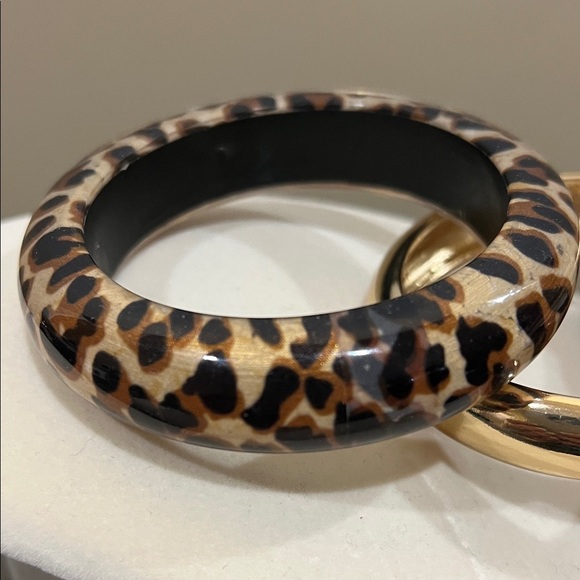 Haute Hippie | Leopard/Gold/Tiger Print Bangle Trio Set - Picture 6 of 14